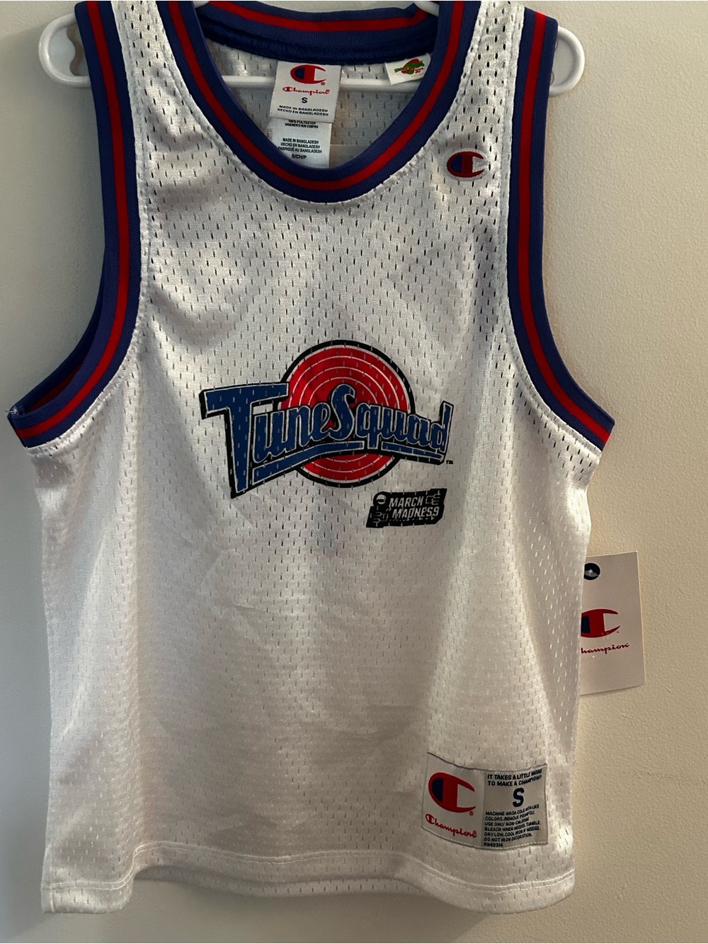Champion White Mesh TuneSquad Jersey
